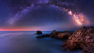 Milky Way Over the Sea Google Meet Background