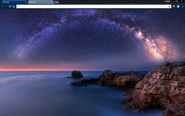 Milky Way Over The Sea Google Chrome Theme
