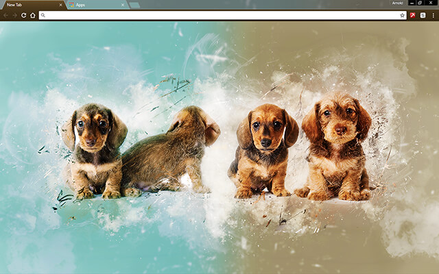 Painted Puppies Google Chrome Theme