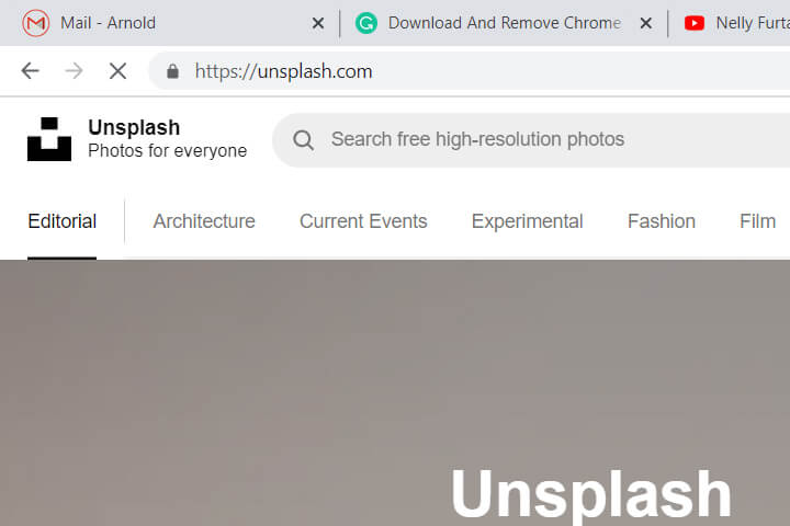 this is a screenshot of unsplash.com